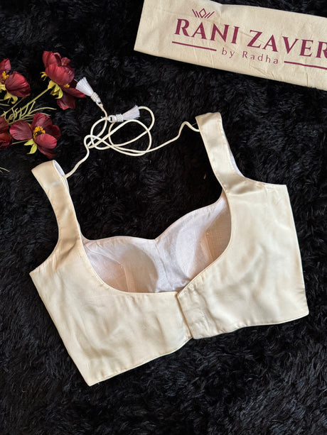 Ivory Satin Sleeveless Heart neck Blouse 36 38