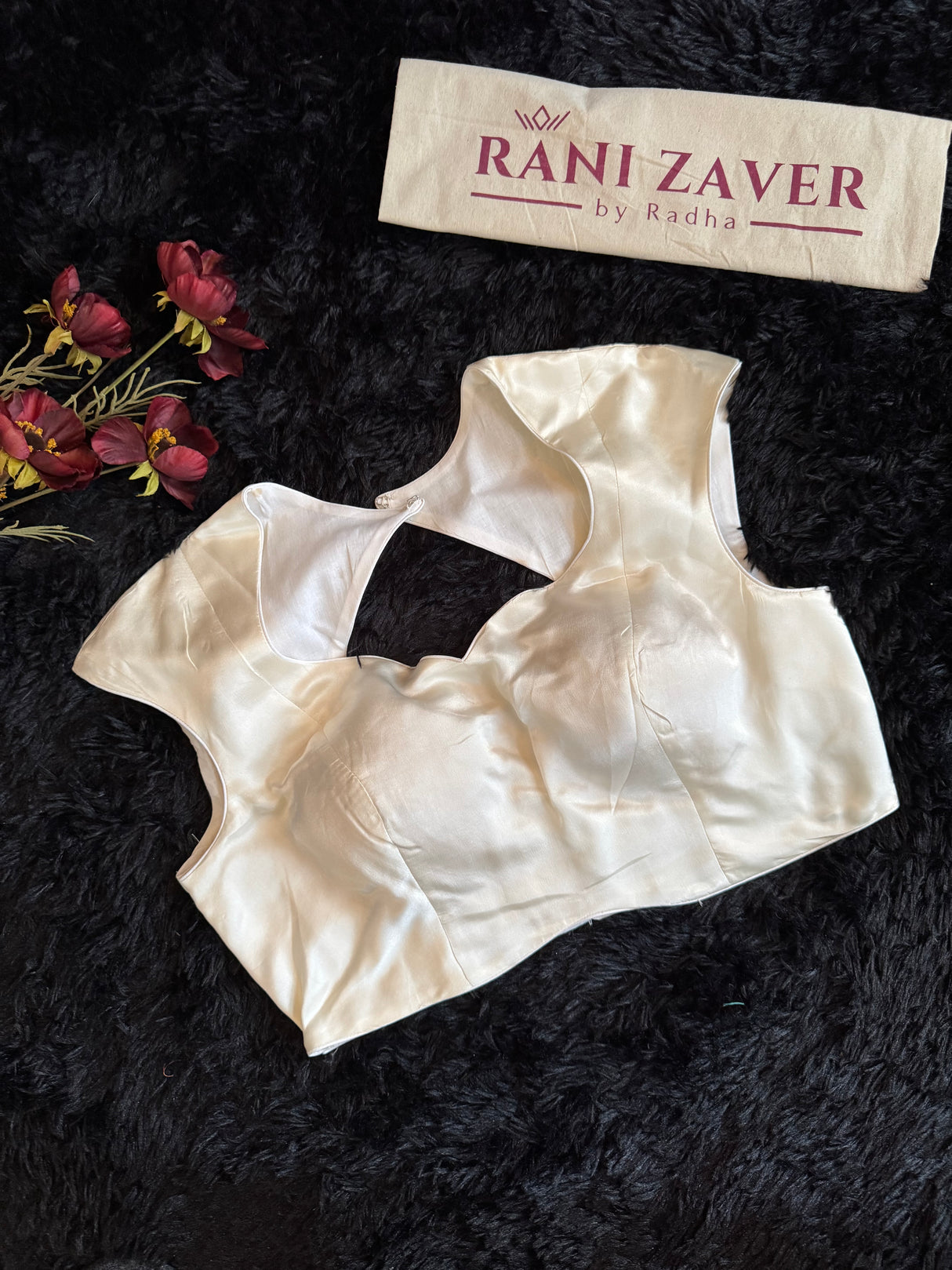 Ivory Satin Blouse 38