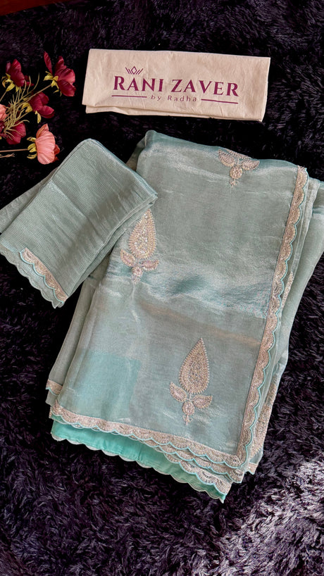 Powder Blue Tissue Organza