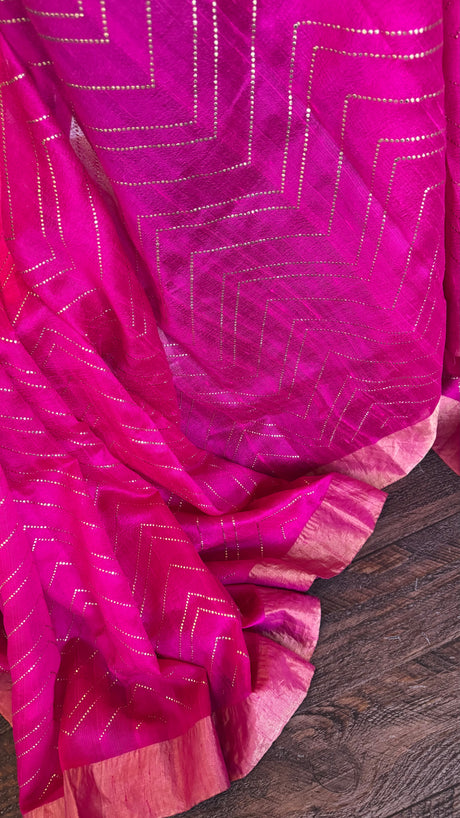 Pink Dupion Tussar Silk
