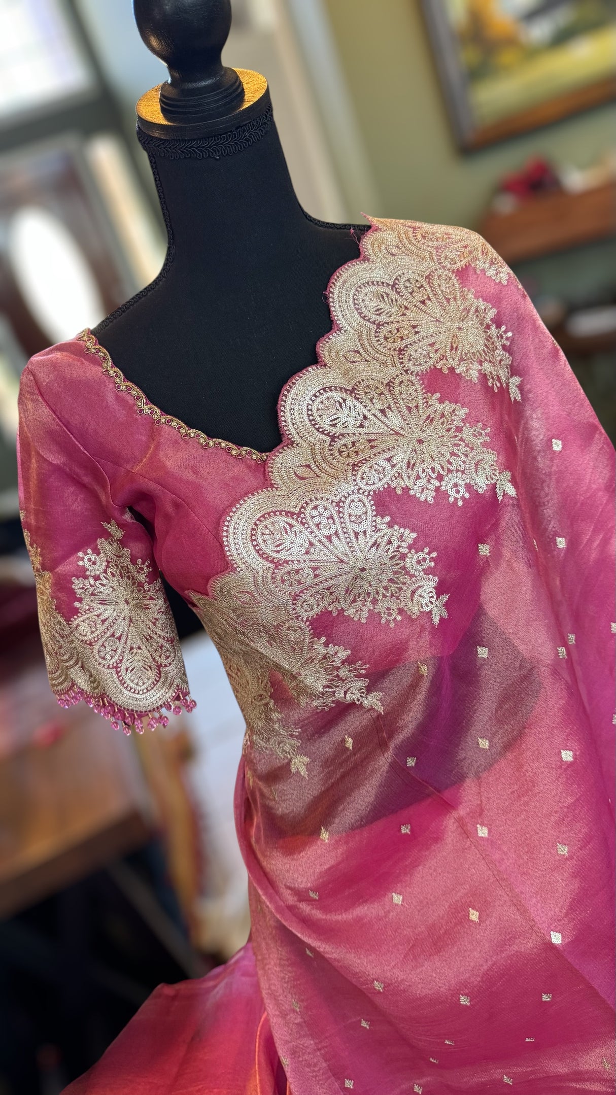 Onion Pink Tissue Organza