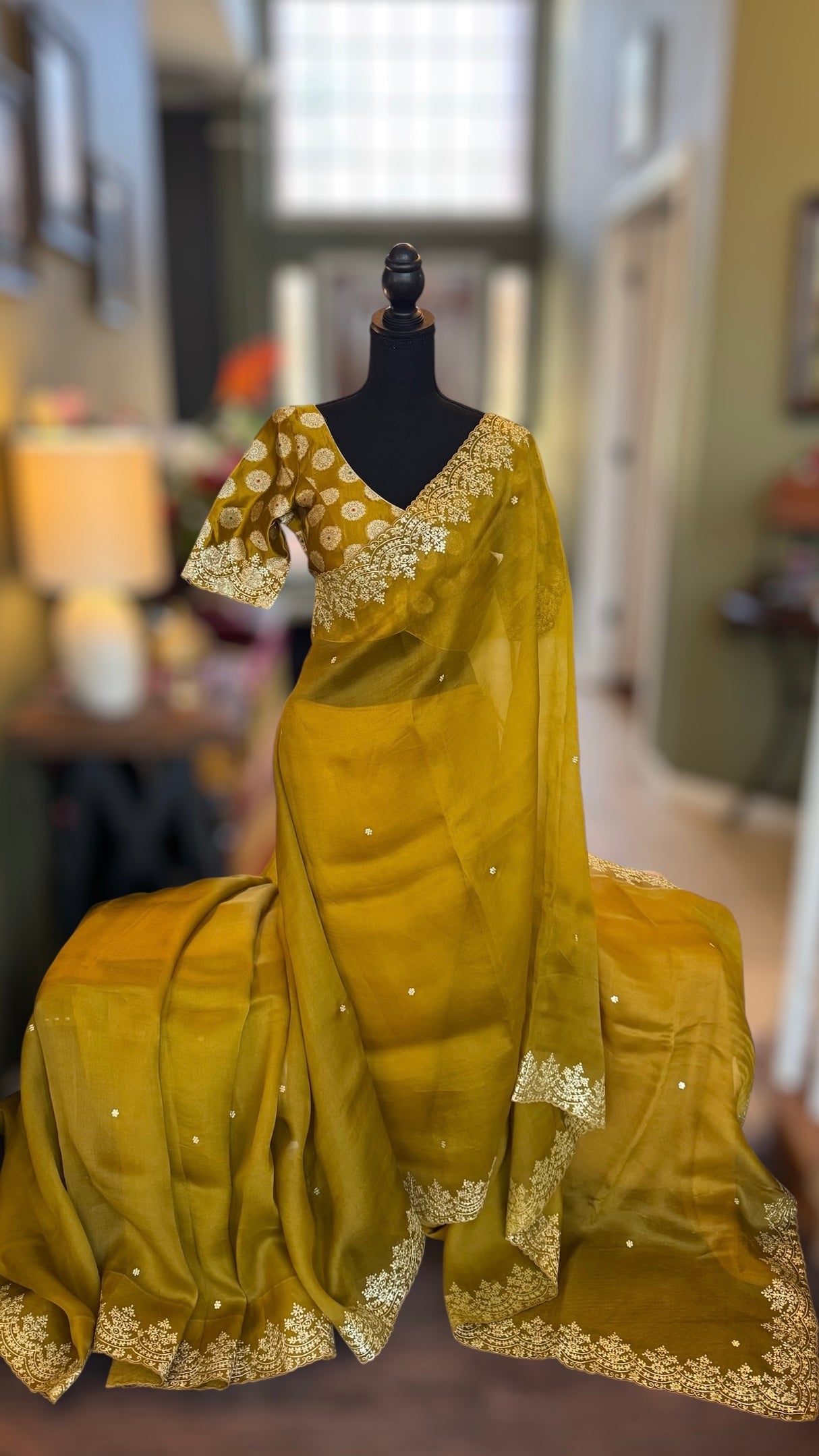 Citrine Organza Wit Pita Embroidery