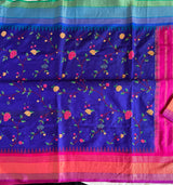 Cross Stitch Embroidery On Pure Silk Kanjeevaram