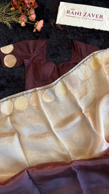 Shaded Brown Pure Organza