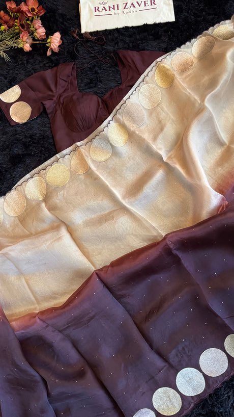 Shaded Brown Pure Organza