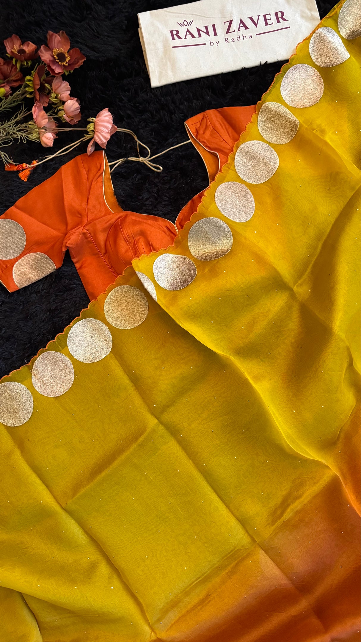 Yellow Orange Shaded Pure Organza