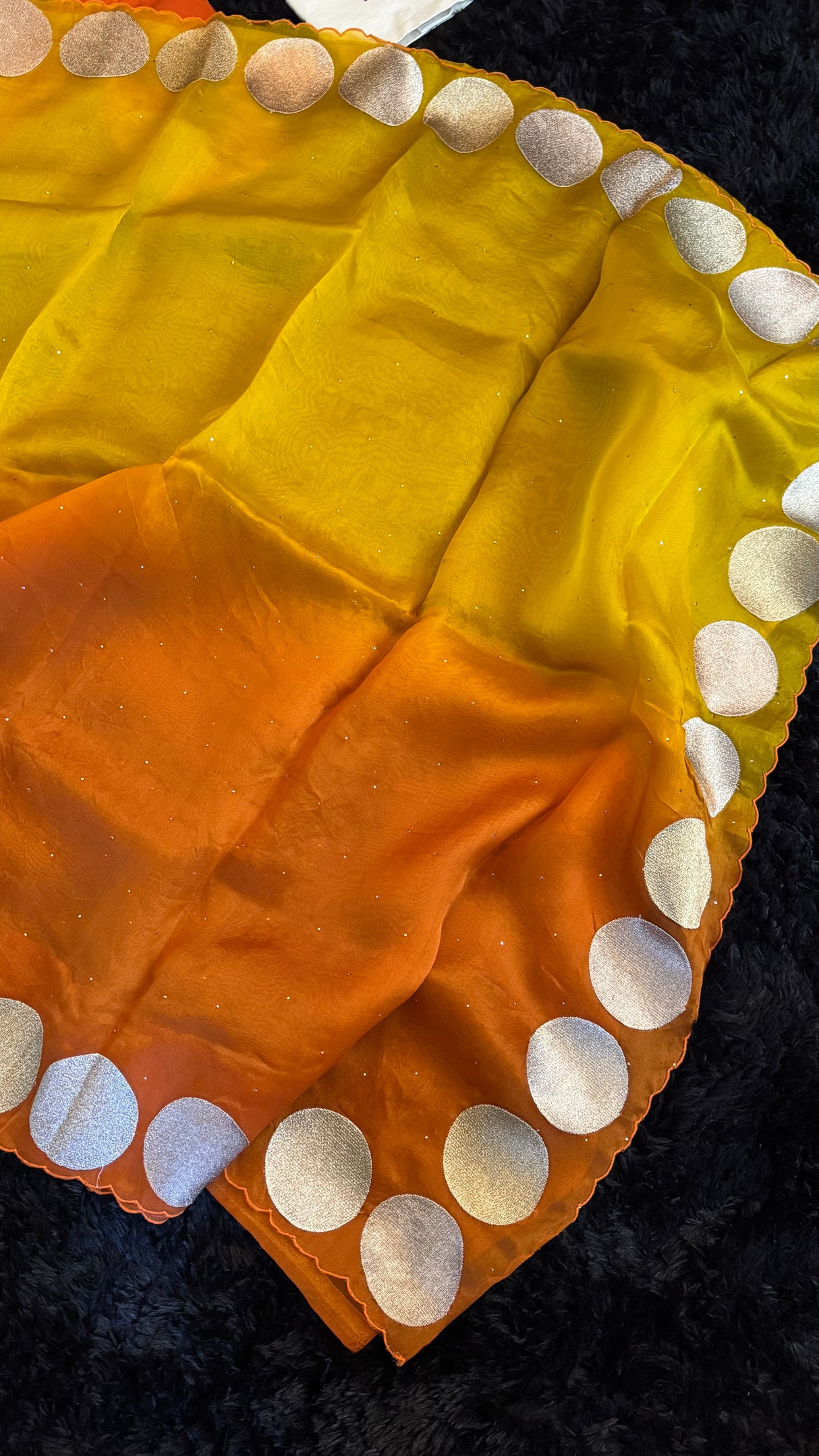 Yellow Orange Shaded Pure Organza