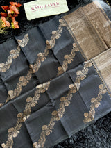 Black Pure Raw Silk Banarasi