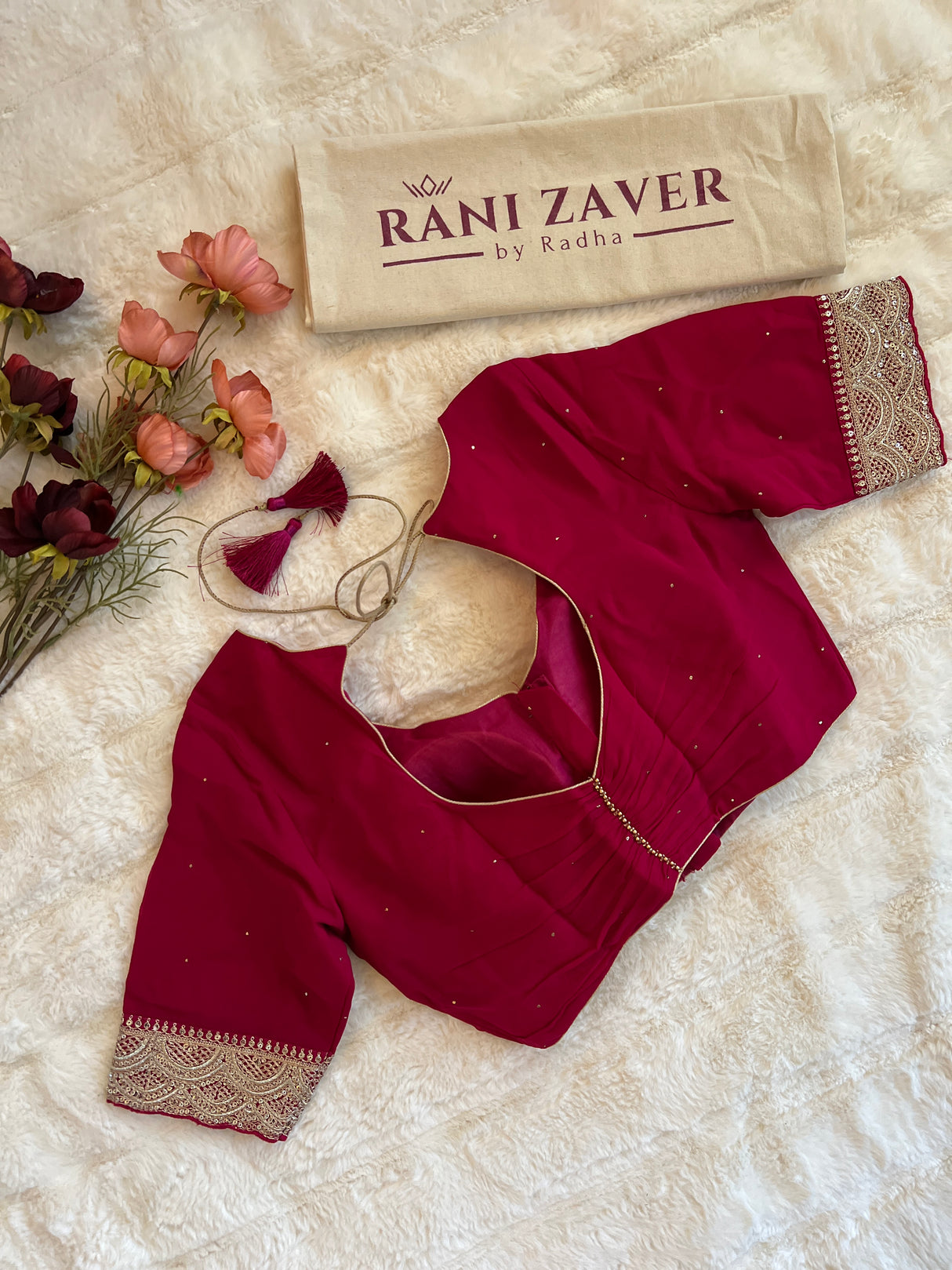 Pink Chikenkari on Pure Georgette with Stitched Blouse