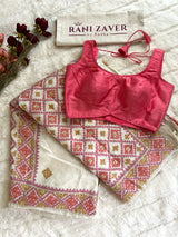Ivory Kutchwork Gachi By Gachi Tussar Silk