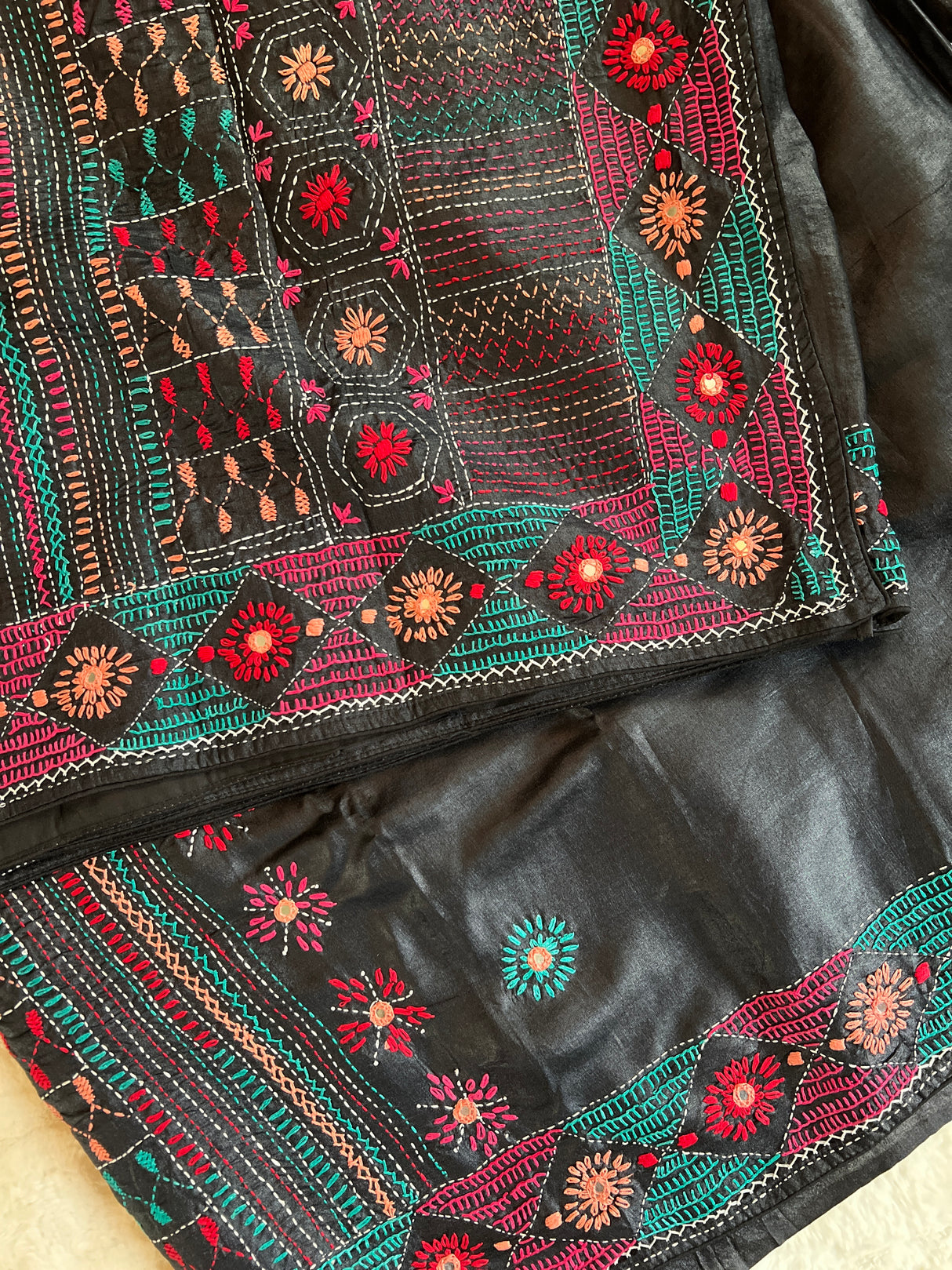 Black Lambani Gachi By Gachi Tussar Silk