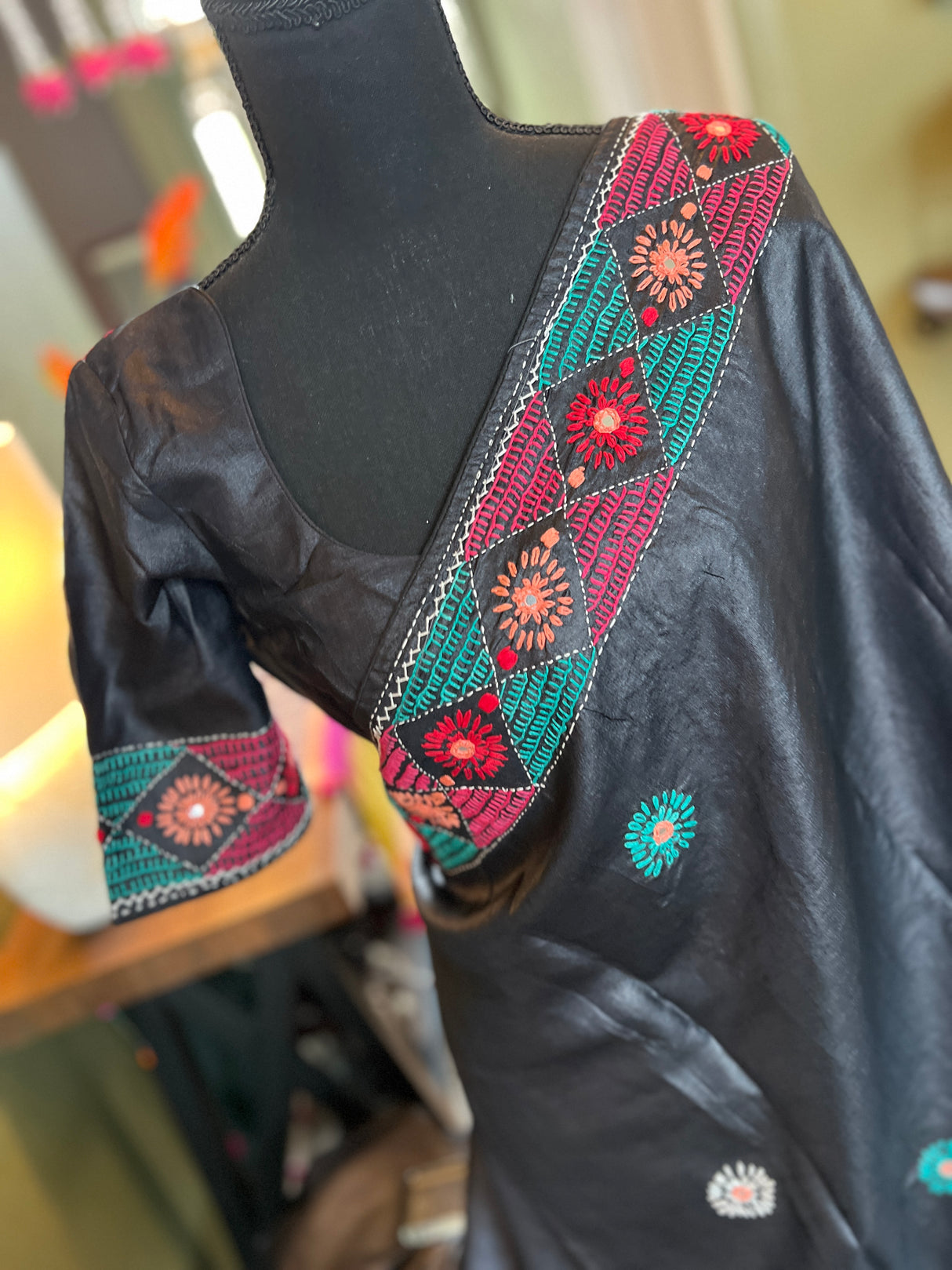 Black Lambani Gachi By Gachi Tussar Silk