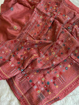 Rust Lambani Gachi By Gachi Tussar Silk