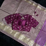 Crushed Tissue saree with pre-Stitched Blouse