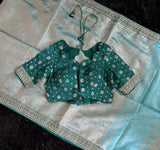 Crushed Tissue saree with pre-Stitched Blouse