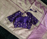 Crushed Tissue saree with pre-Stitched Blouse