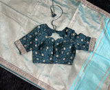 Crushed Tissue saree with pre-Stitched Blouse