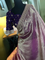 Crushed Tissue saree with pre-Stitched Blouse