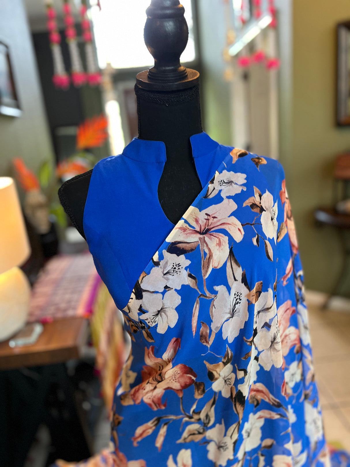 Blue Floral Pure georgette
