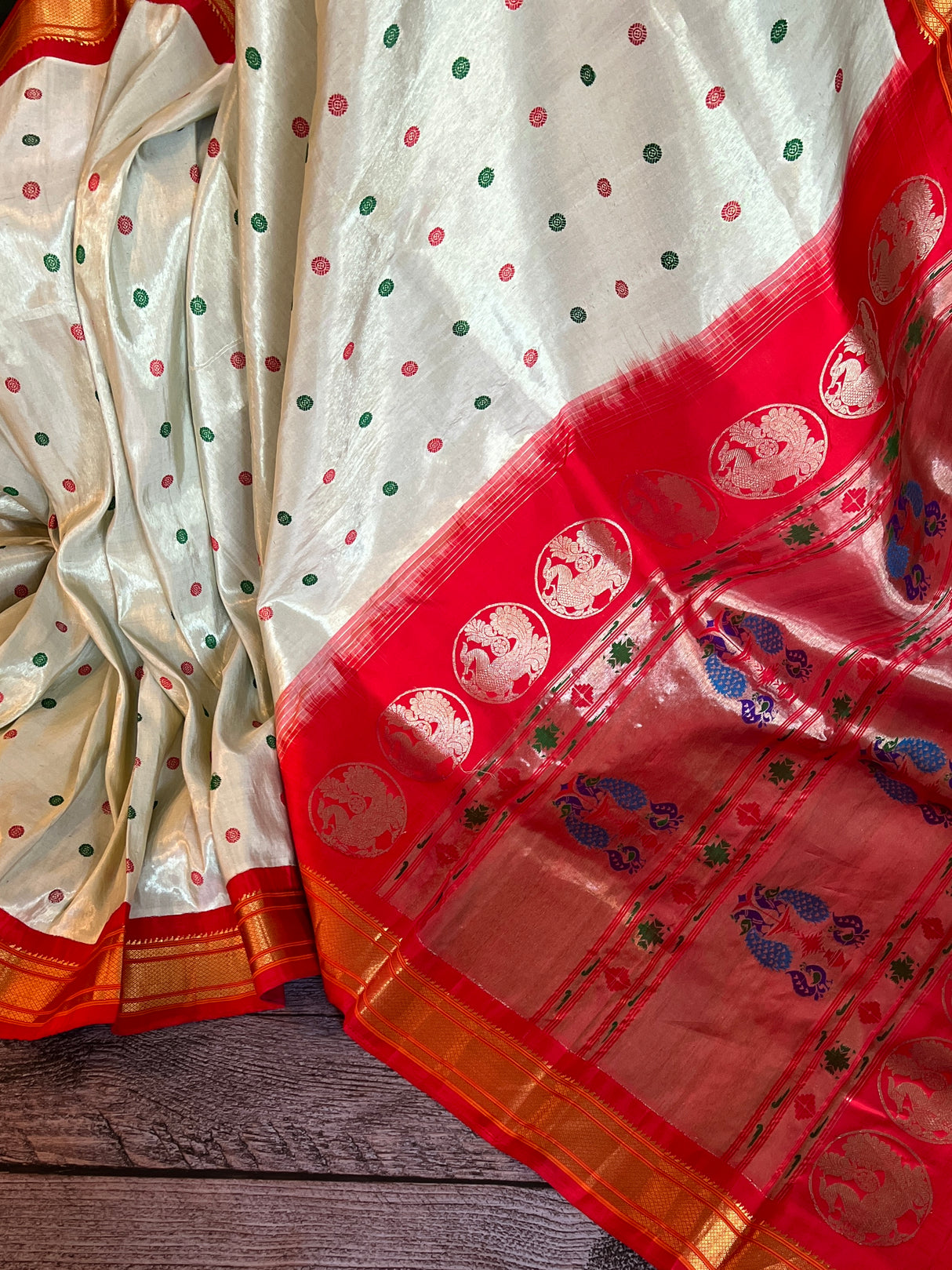  Tissue Maharani Handloom Paithani saree