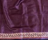 tussar silk saree Hand Embroidered