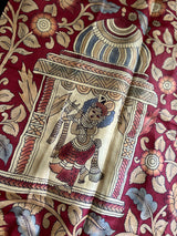 tussar silk saree handpainted