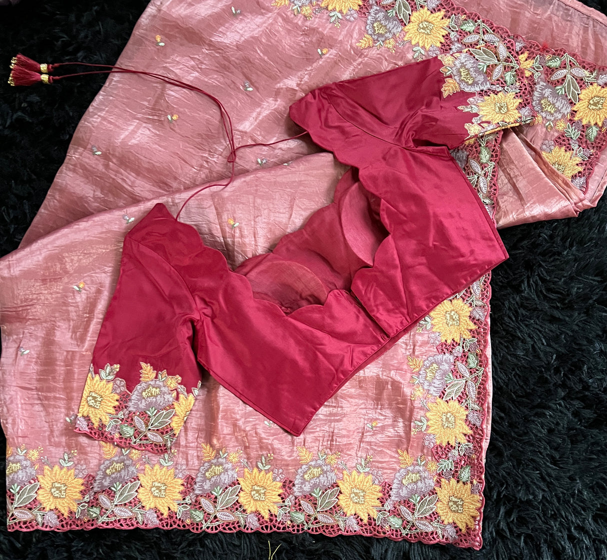  Crushed Jimmy Choo saree with blouse