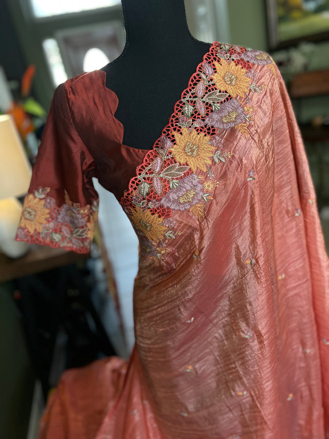 Crushed Jimmy Choo saree with blouse