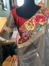 Mashru Banarasi With Floral Borders