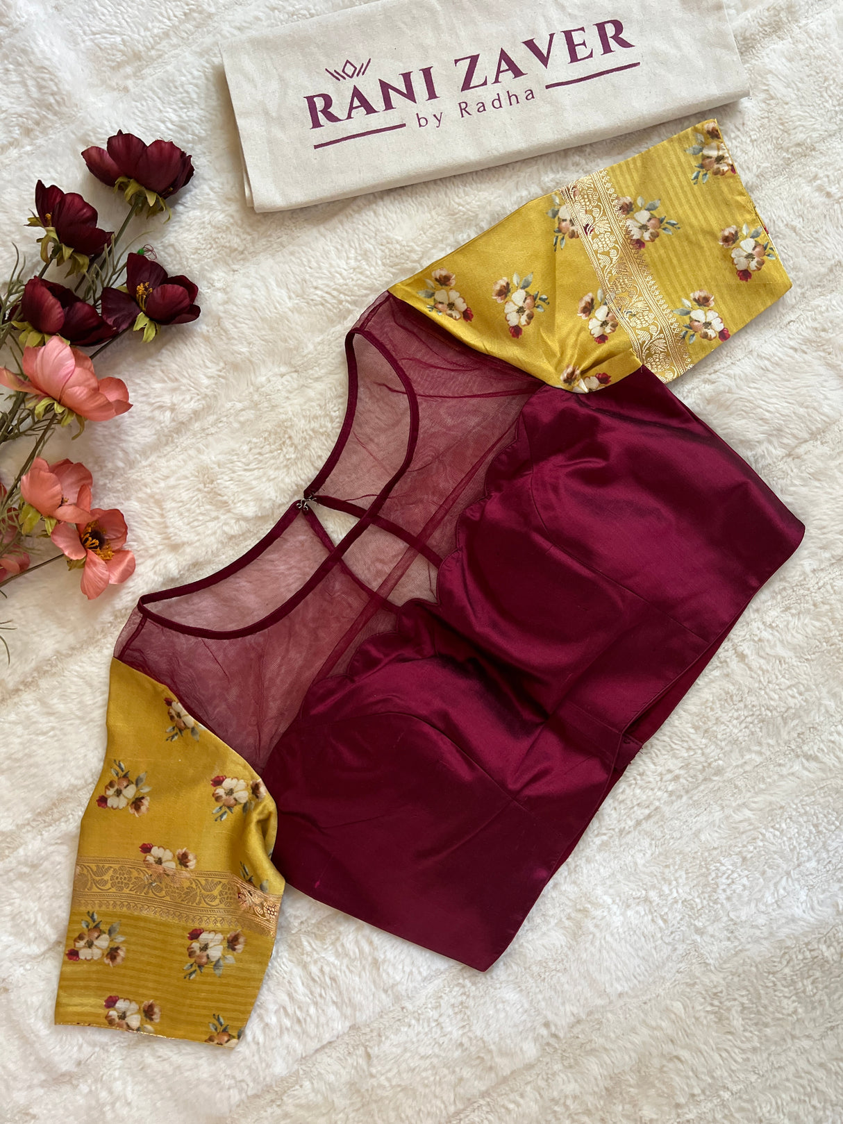 Yellow Mashru Banarasi With Floral Borders