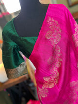Hot Pink Banarasi Raw Silk