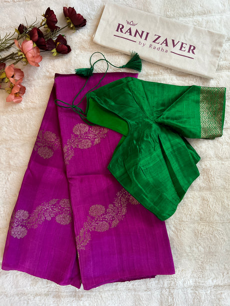 Magenta Banarasi Raw Silk