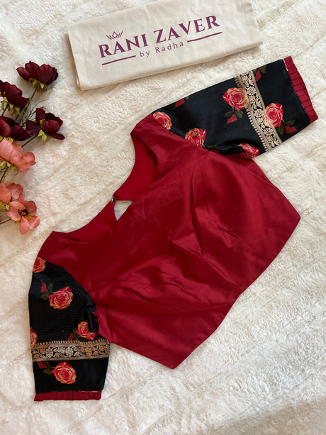Black Mashru Banarasi With Floral Borders