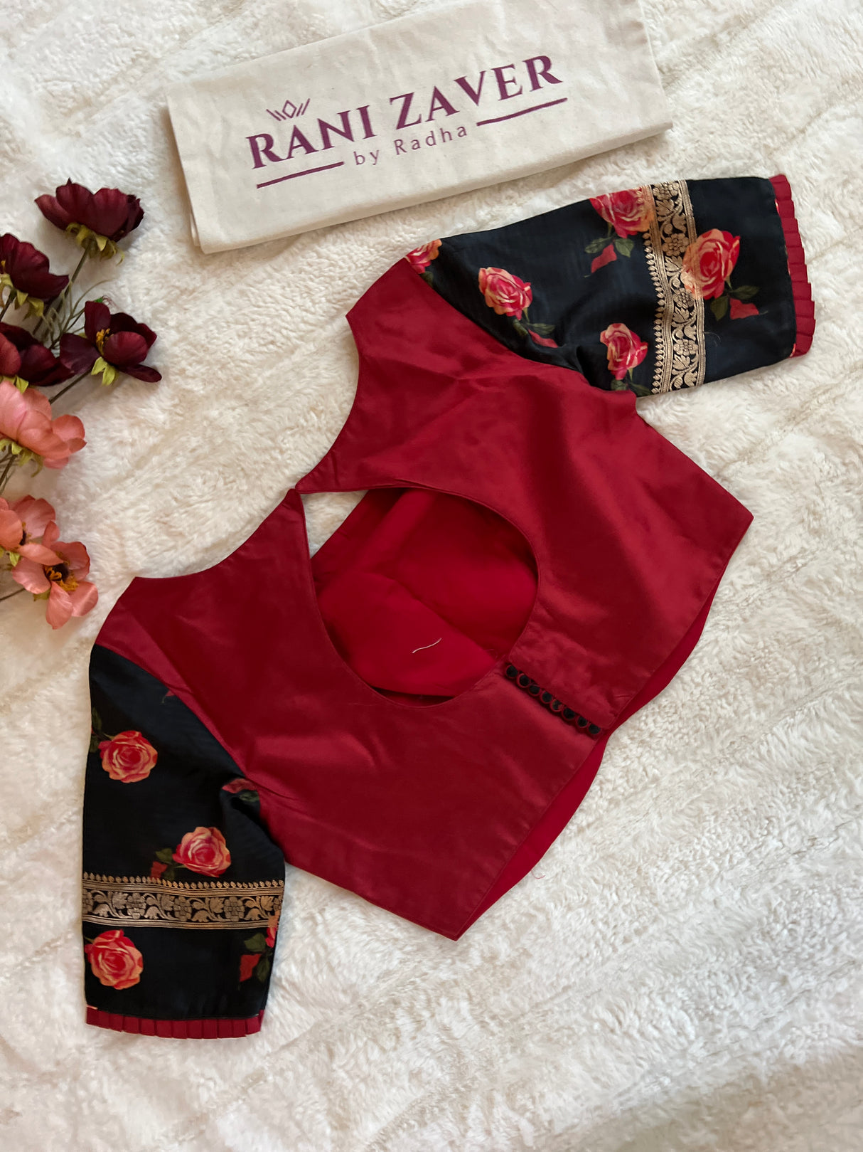 Black Mashru Banarasi With Floral Borders