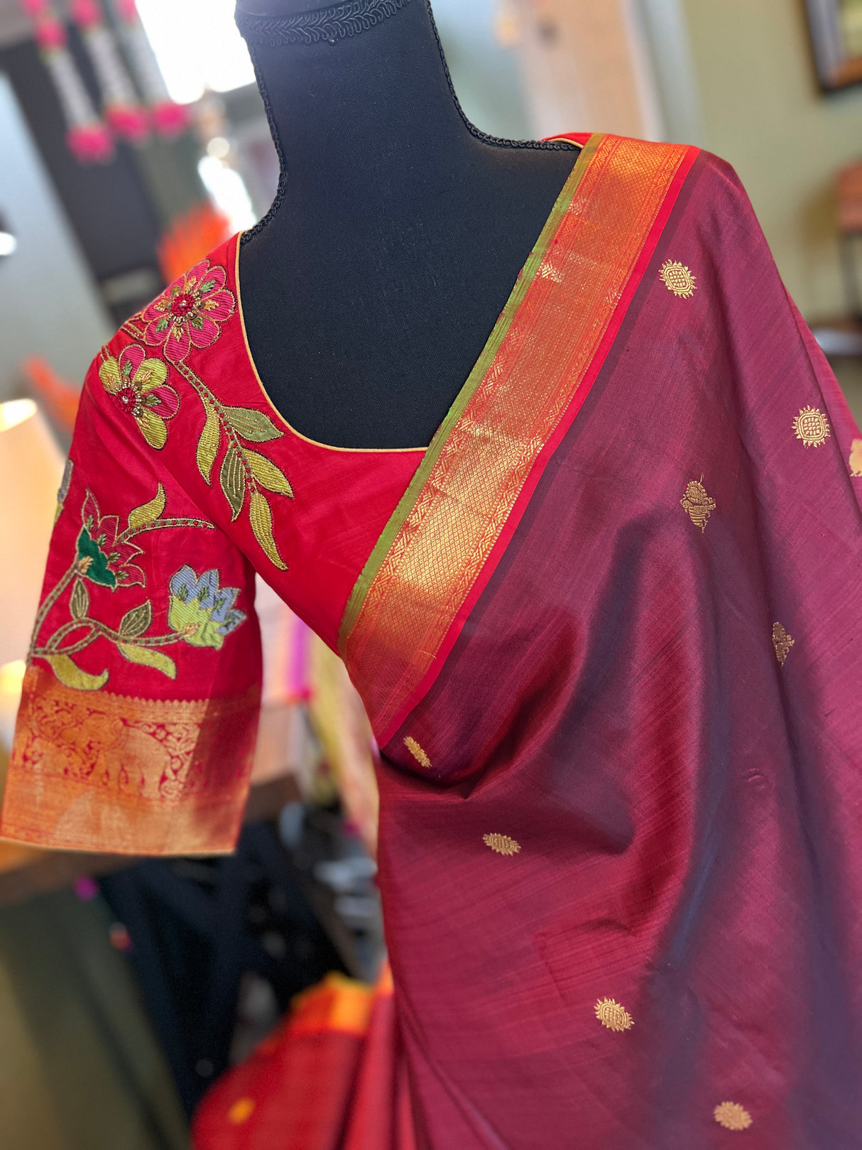 Korvai Kanchipuram Pure Silk With Designer Blouse