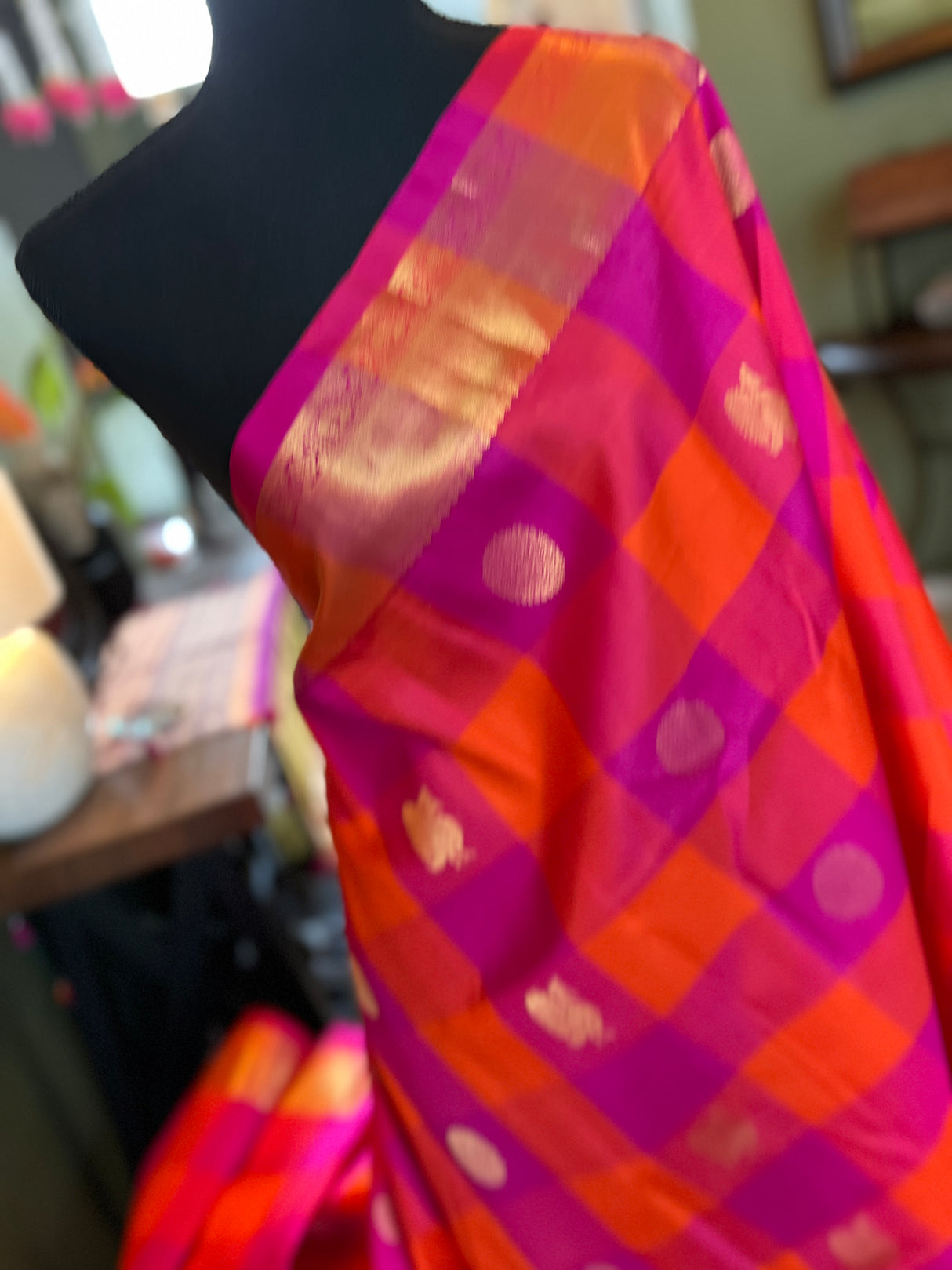 Paalum Pazhamum Checks  Korvai Kanchipuram Pure Silk
