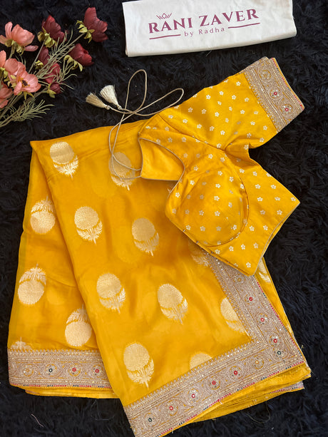 Yellow Glass Organza with Blouse