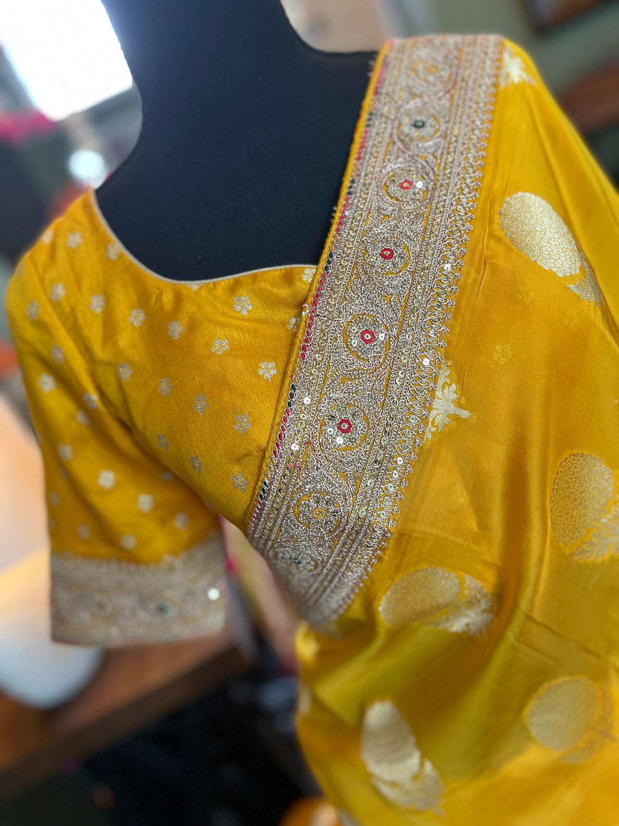 Yellow Glass Organza with Blouse