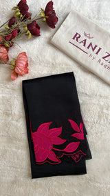 Black Organza With Hot Pink Applique