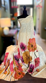 Exclusive Georgette Chikenkari Floral Print Sequins