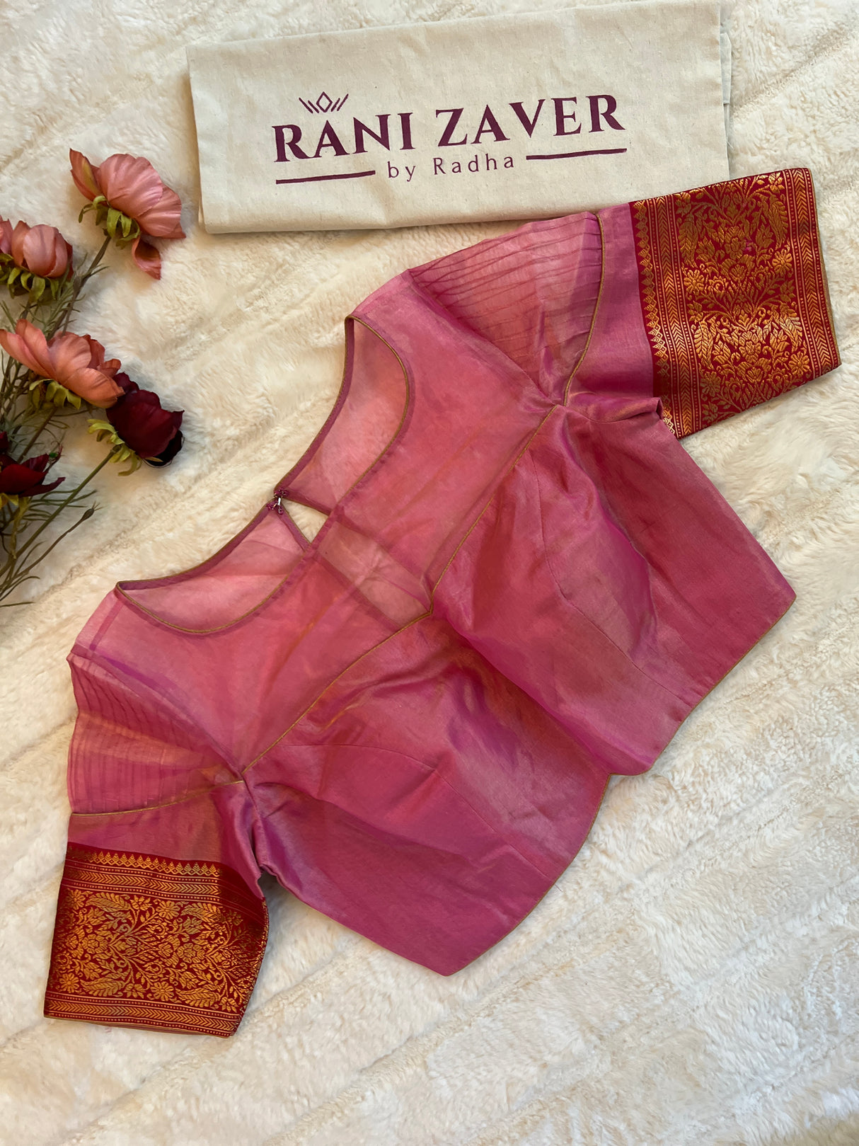 Pink Chanderi Tissue Katan Handloom Pure Silk