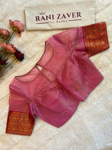 Pink Chanderi Tissue Katan Handloom Pure Silk