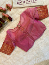 Pink Chanderi Tissue Katan Handloom Pure Silk