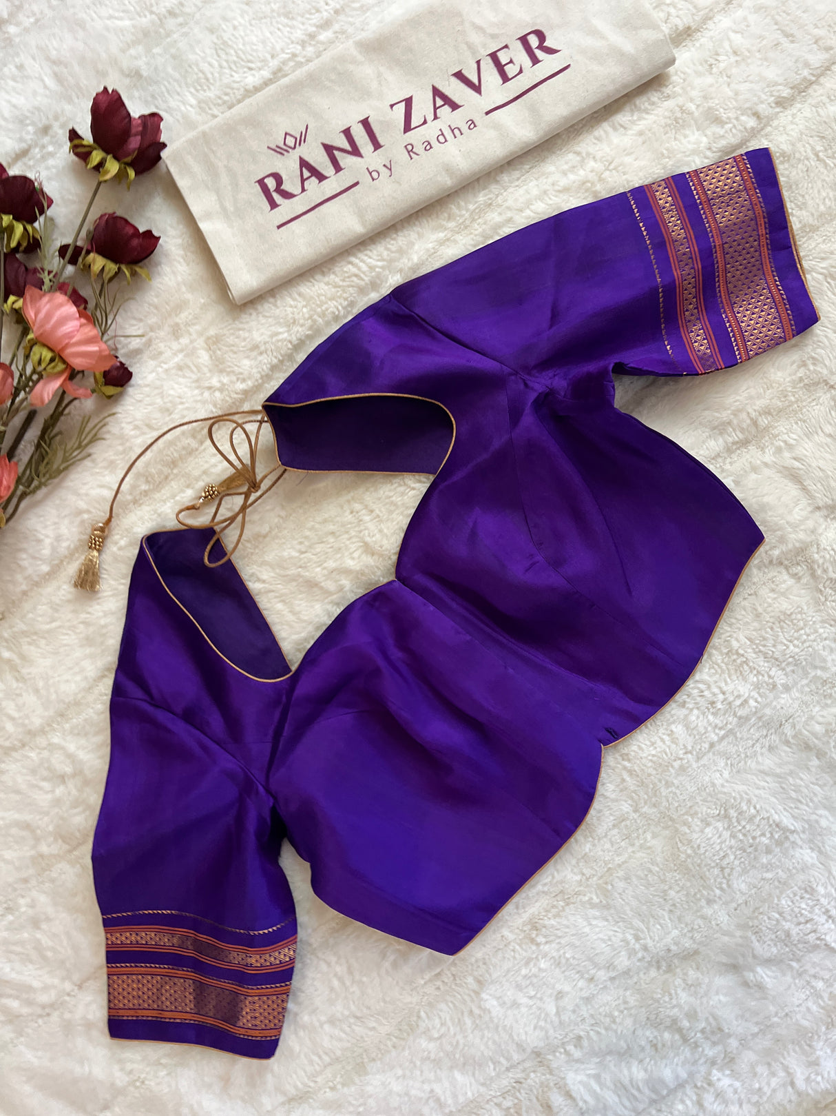Mango Orange Purple Ilkal Pure Silk Saree
