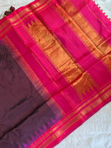 Maroon Rani Pink Ilkal Pure Silk Saree