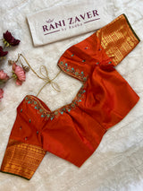 Nandi Motif Rangkat border Pure Kanchipuram SIlk Korvai