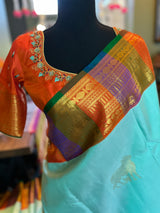 Nandi Motif Rangkat border Pure Kanchipuram SIlk Korvai