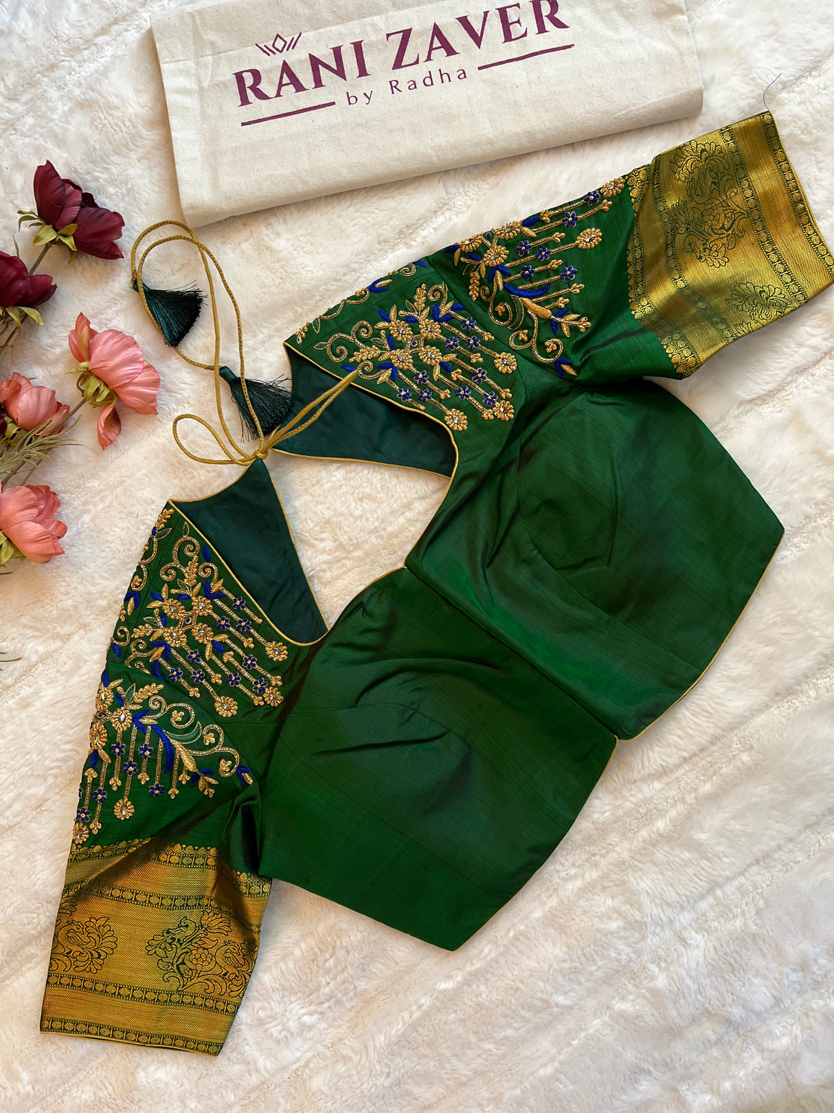 Purple Floral Weave Pure Kanchipuram SIlk Korvai
