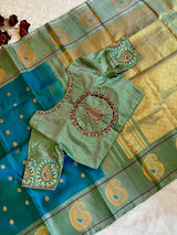 Rama Blue Gadwal Pure Silk