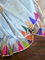 Sky Blue Temple Gadwal Kanchi Pure Silk